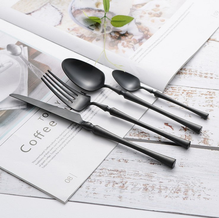 Set de Couverts 24 Pièces, Acier Inoxydable Élégant