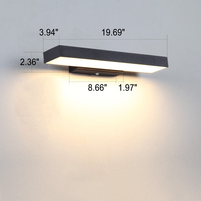 Applique Murale LED Extérieure Plate Rectangulaire – Moderne, Étanche avec Capteur