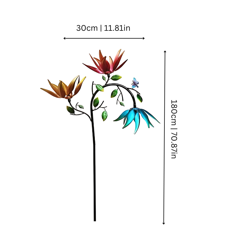 Carillon de Jardin Coloré à Motif Papillons et Fleurs – Pour une Touche Magique en Plein Air