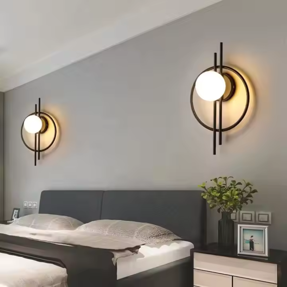 Applique Murale Design LED Verre et Métal Style Nordique