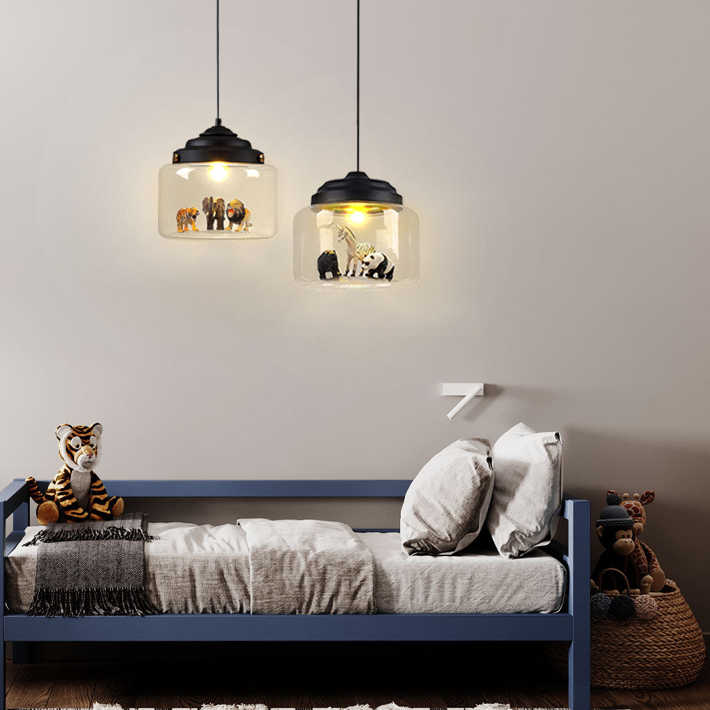 Suspension en Verre Calliope Zoo – Luminaires Ludiques pour Enfants