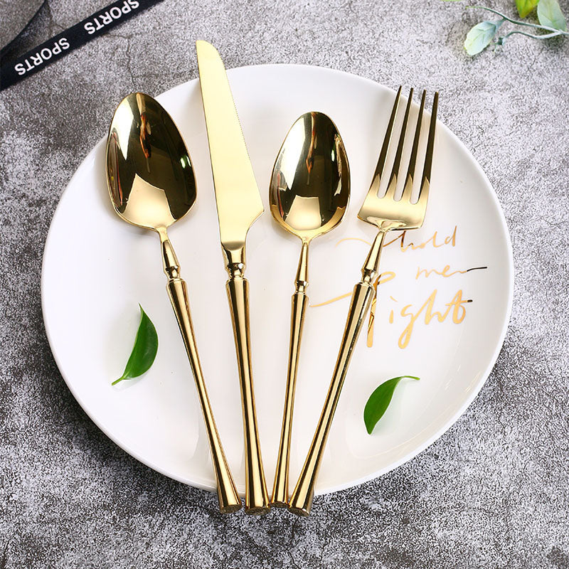 Set de Couverts 24 Pièces, Acier Inoxydable Élégant