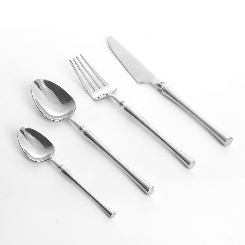 Set de Couverts 24 Pièces, Acier Inoxydable Élégant