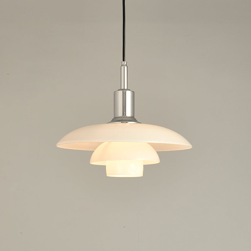 Suspension Danoise en Verre Opalin – Style Scandinave