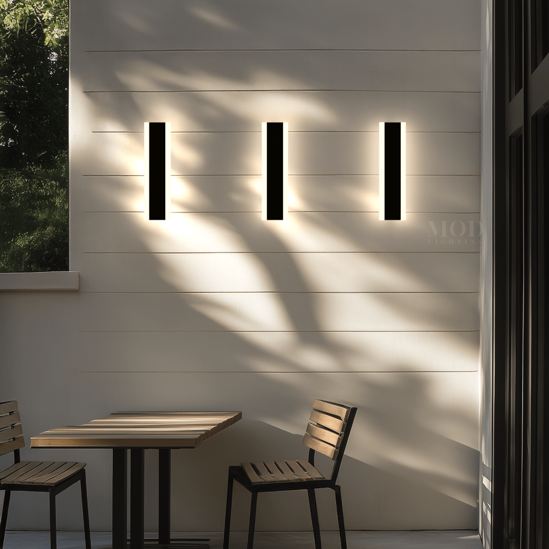 Applique Murale LED Étanche Moderne Aluminium Noir IP65