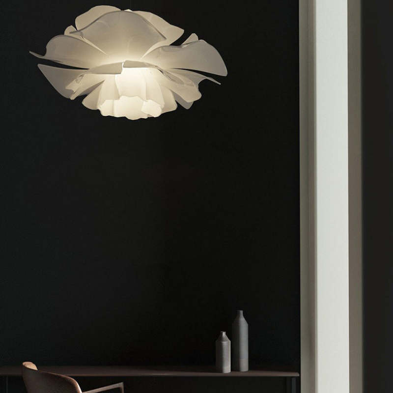 Suspension Moderne Métal Blanc Forme Fleur
