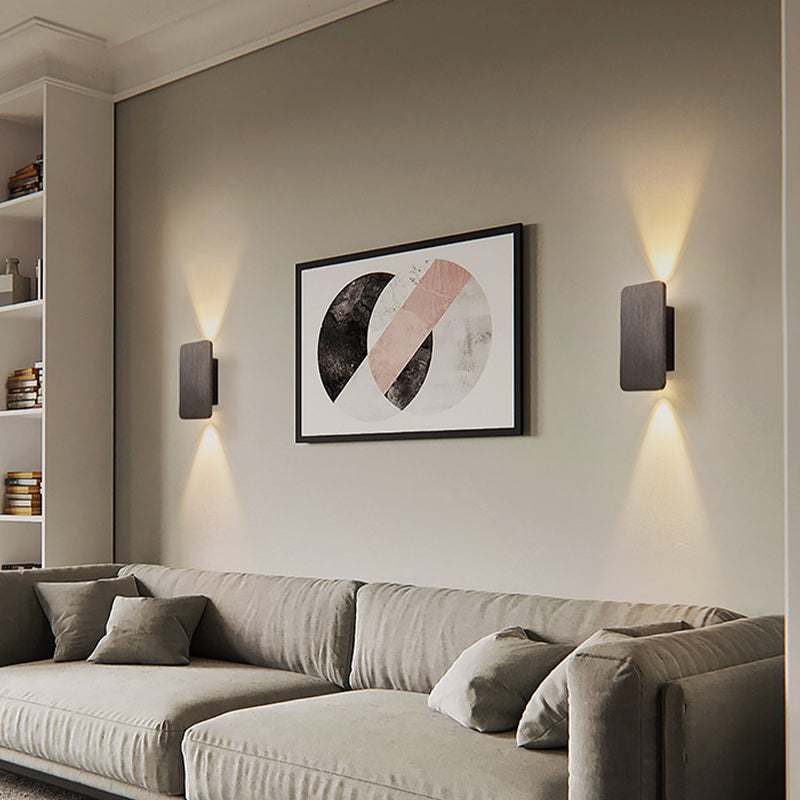 RectangularGlow – Applique Murale LED Postmoderne en Aluminium Doré pour Couloir ou Salon