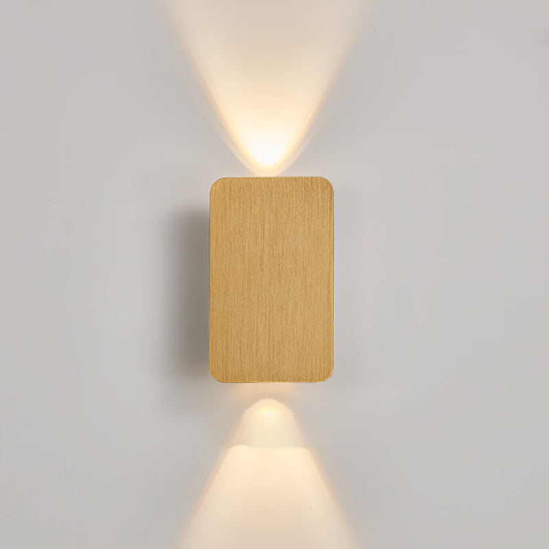 RectangularGlow – Applique Murale LED Postmoderne en Aluminium Doré pour Couloir ou Salon