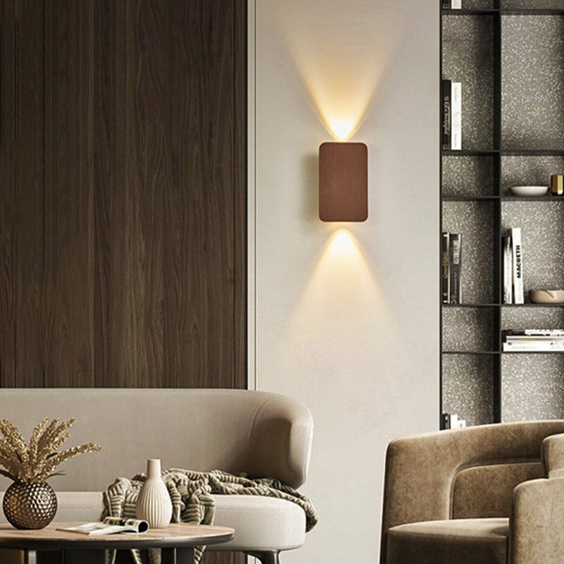 RectangularGlow – Applique Murale LED Postmoderne en Aluminium Doré pour Couloir ou Salon