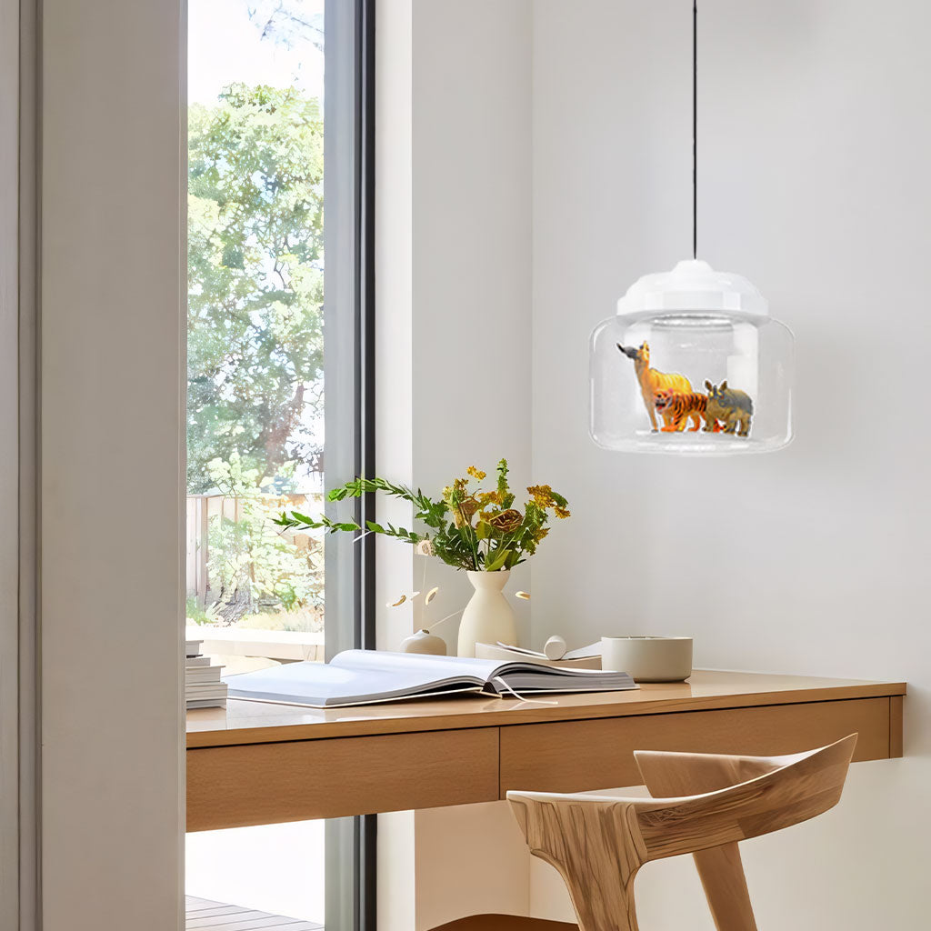 Suspension en Verre Calliope Zoo – Luminaires Ludiques pour Enfants