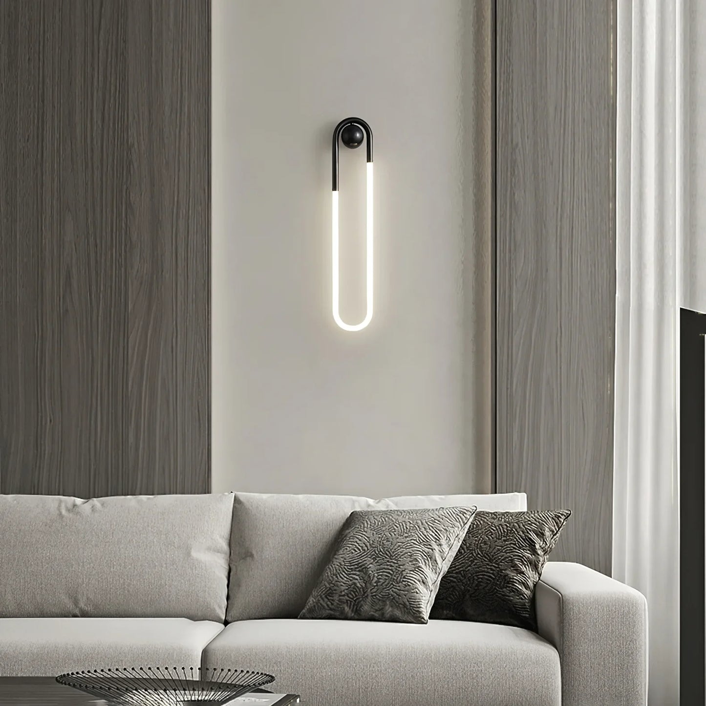 Applique Murale Boucle LED – Laiton ou Noir Moderne