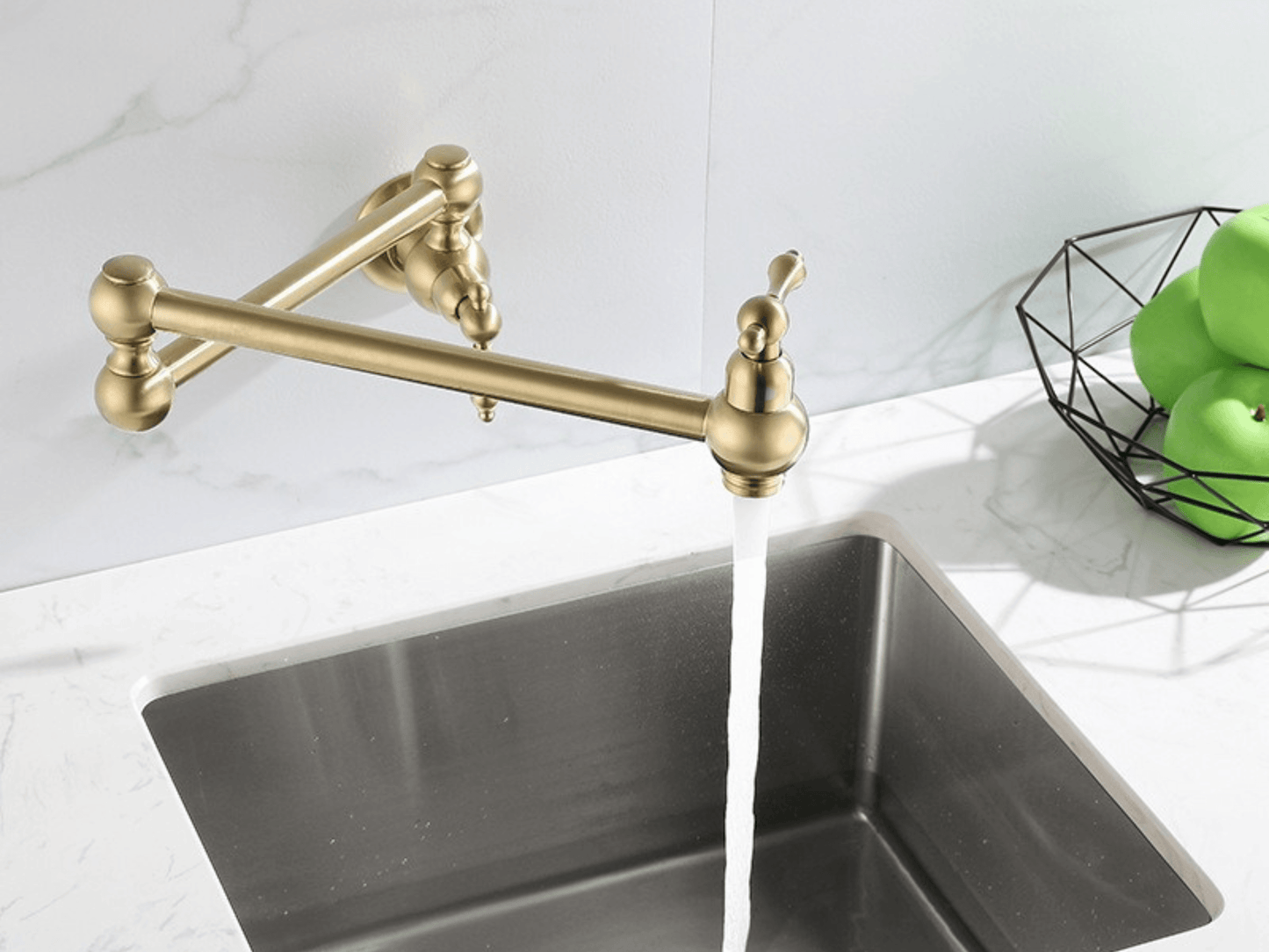 Mitigeur Mural Cuisine Savea Robinet Pot Filler Laiton