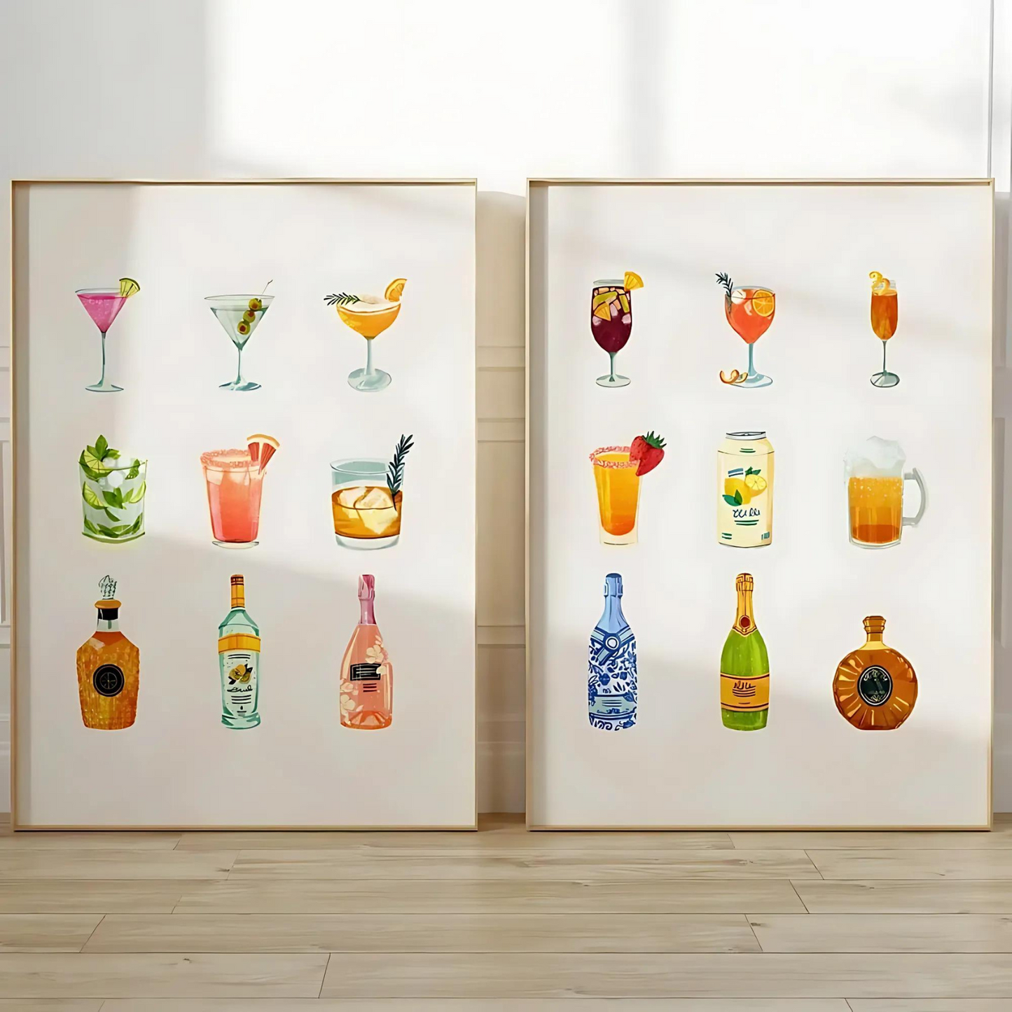 Affiches Murales Cocktails Colorés (Sans Cadre)