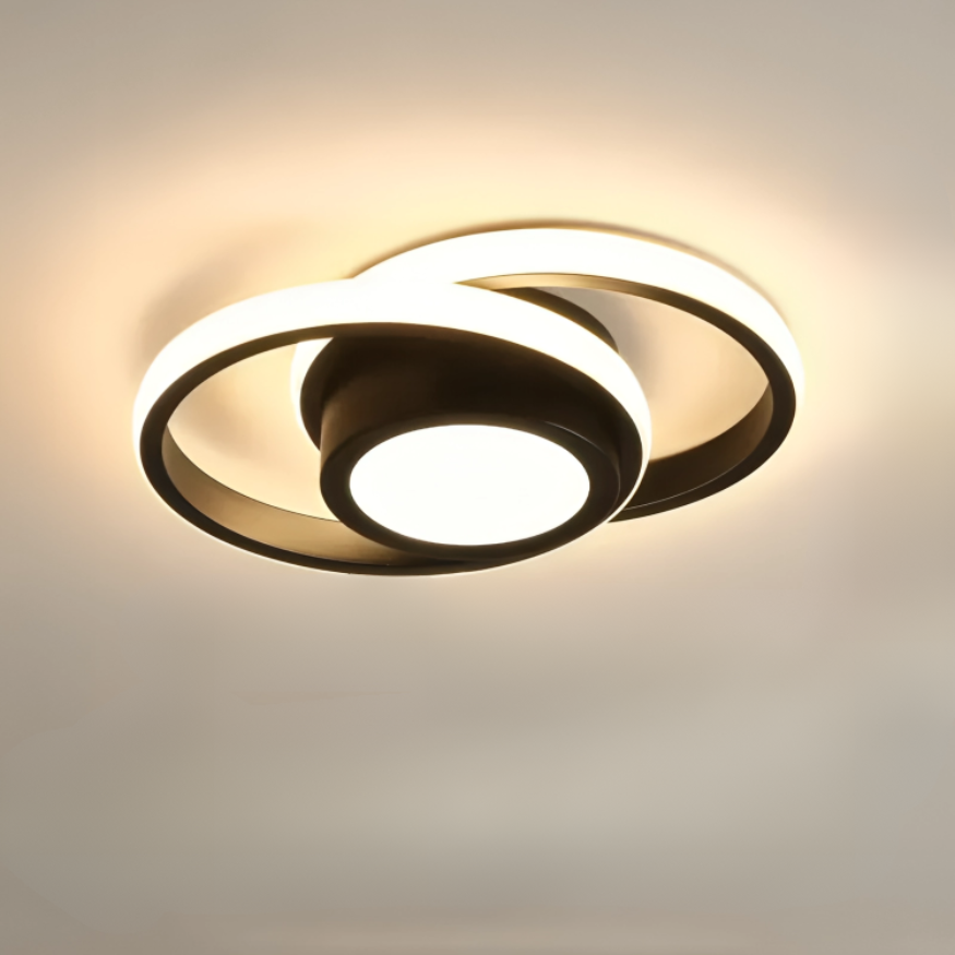 Lampe LED Moderne | Design Créatif à 2 Anneaux et Éclairage Stylé