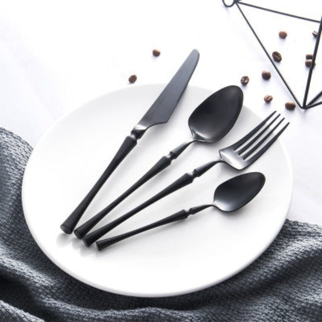 Set de Couverts 24 Pièces, Acier Inoxydable Élégant