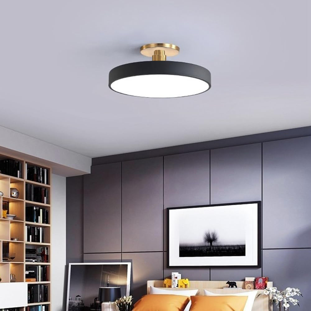 Plafonnier LED Circulaire Moderne | Design Simple et Élégant Semi-Suspendu
