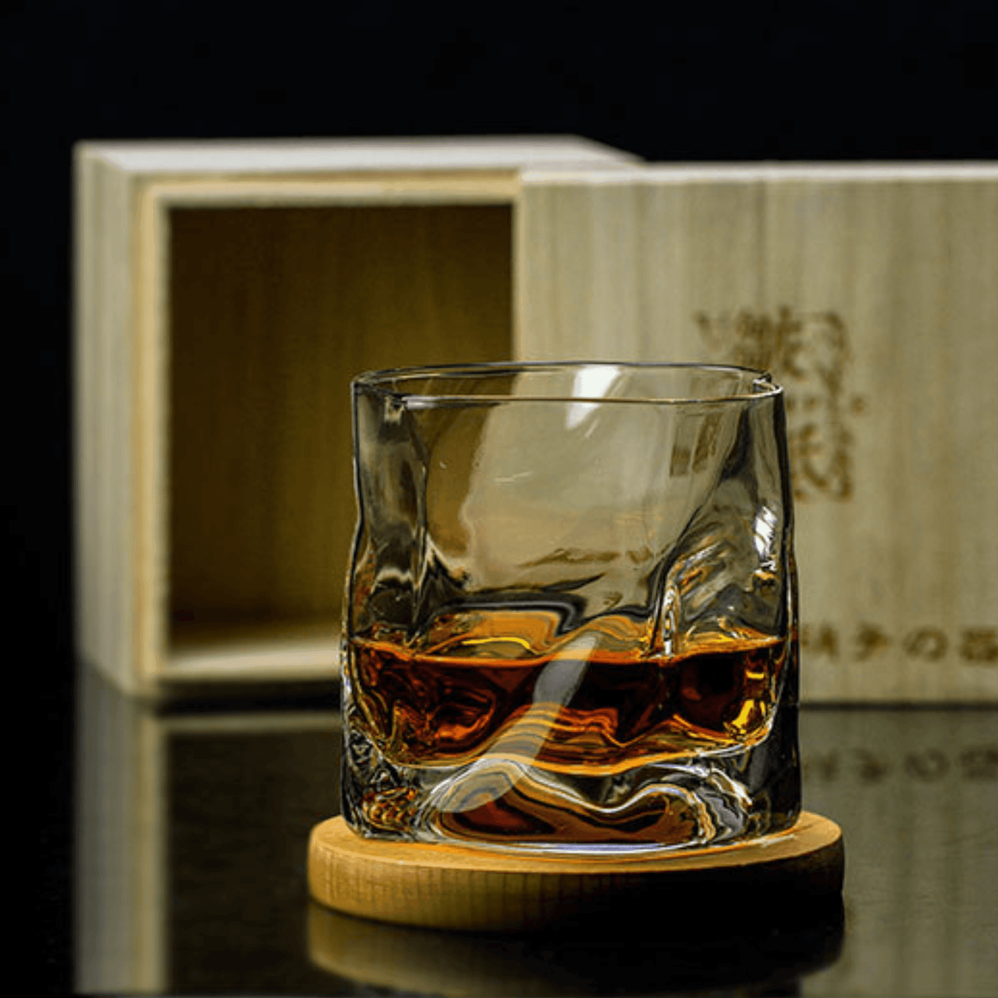 Verre à Whisky Japonais, Verre Taillé Crumple, 280 ml