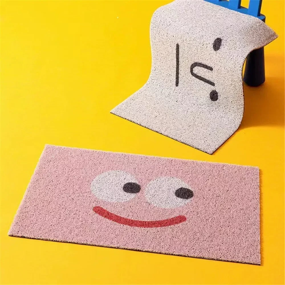 Paillasson Emoji Humeur, Antidérapant, 3 Tailles, Polyester