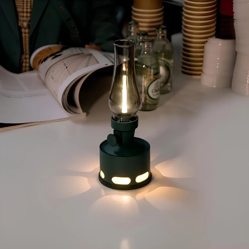 Lanterne Vintage LED Rechargeable avec Souffle Extincteur