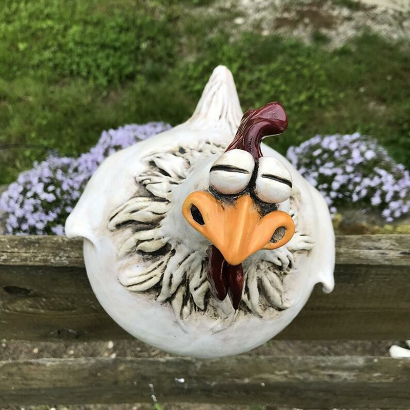 Statue Poule Résine Extérieure – Déco de Jardin Originale et Résistante