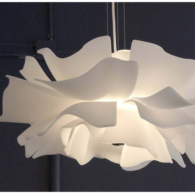 Suspension Moderne Métal Blanc Forme Fleur