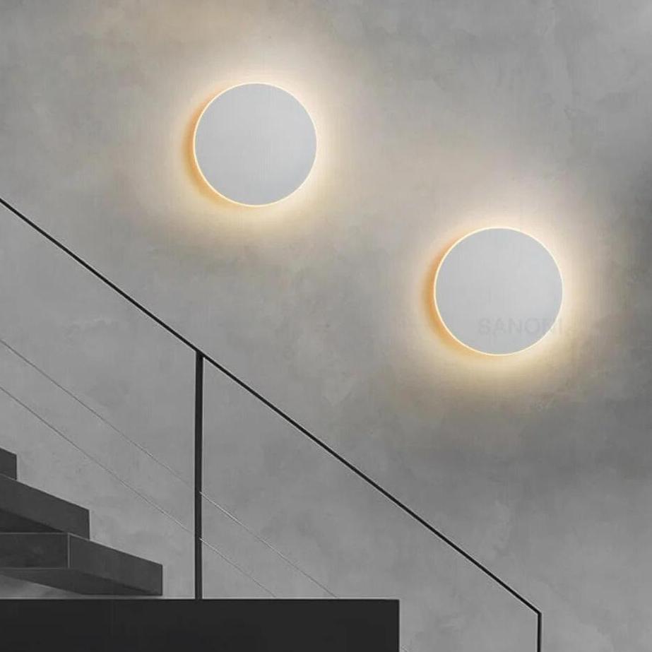 Applique LED Ronde Murale avec Capteur – Design Nordique