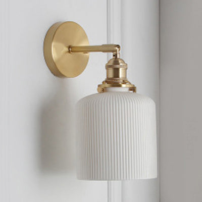 Applique Murale Porcelaine Blanche & Douille Laiton