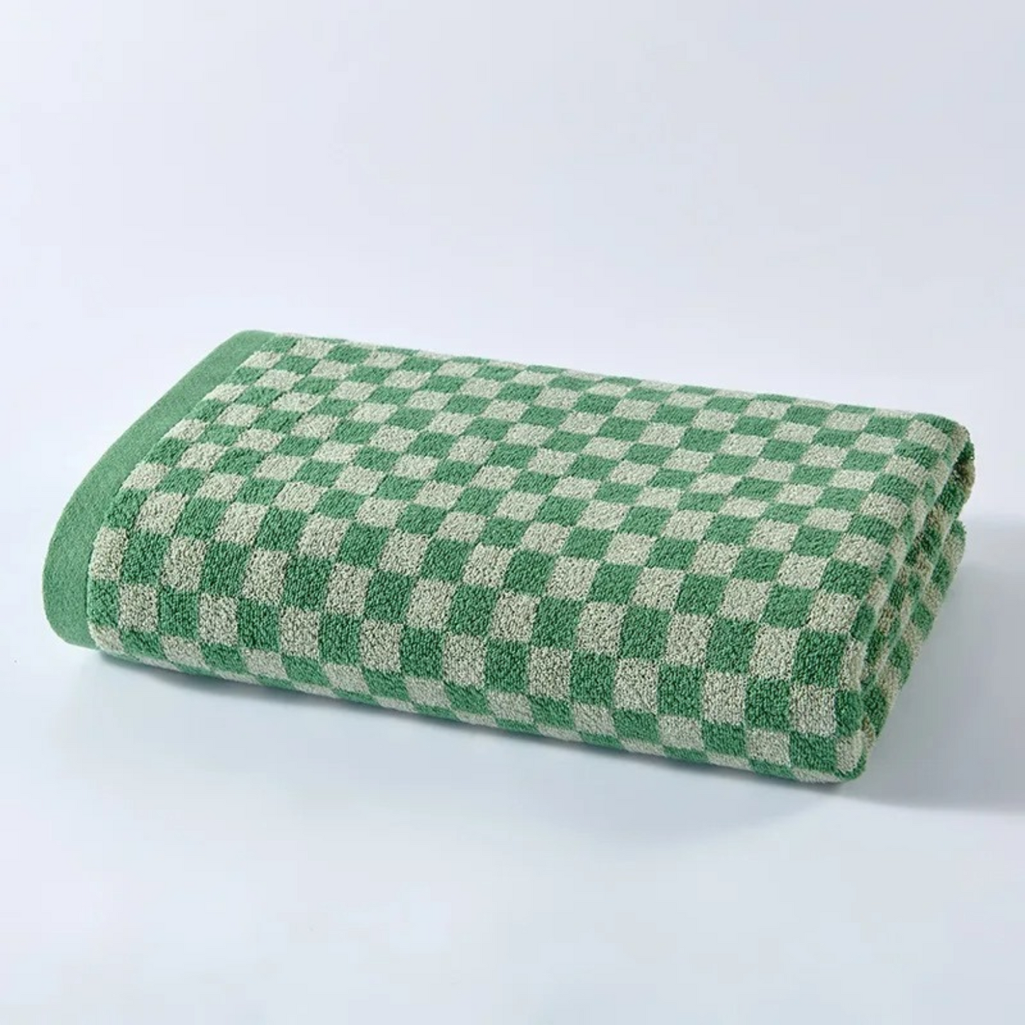 Serviettes de Bain Motif Damier – Lot de 2
