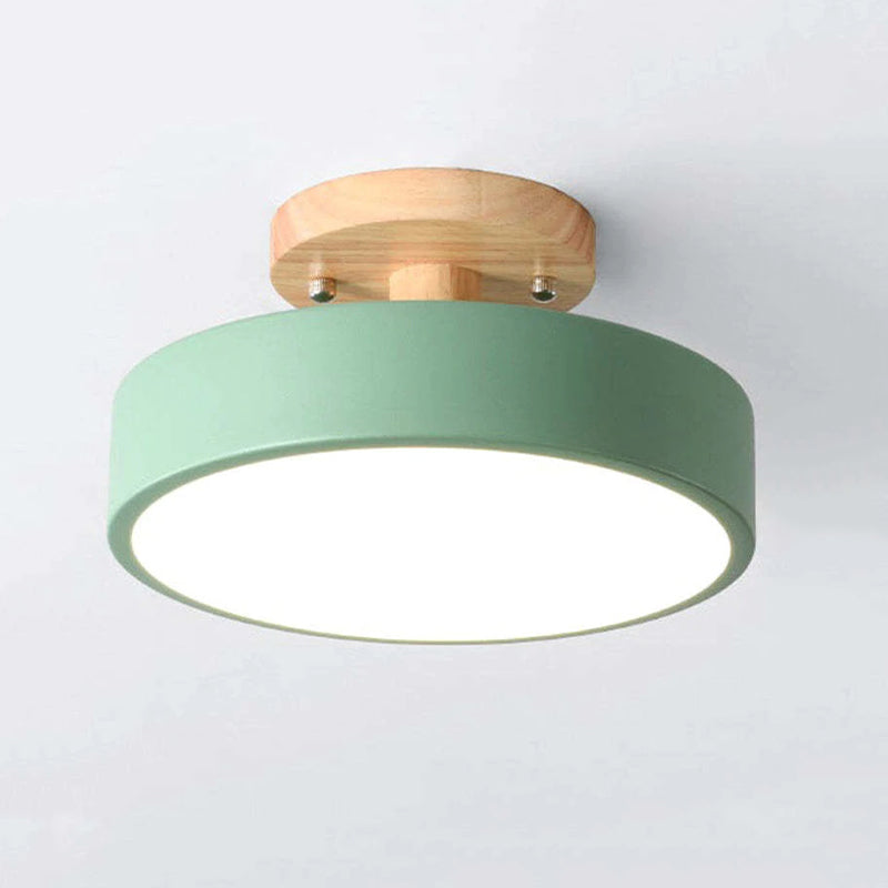 Lampe de Plafond LED Moderne en Bois