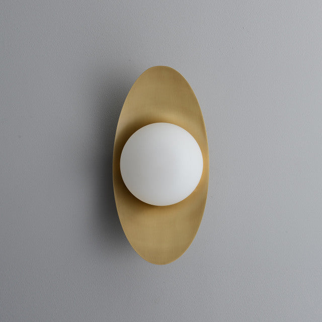 Applique Murale Dorée – Forme Galet Sculptural