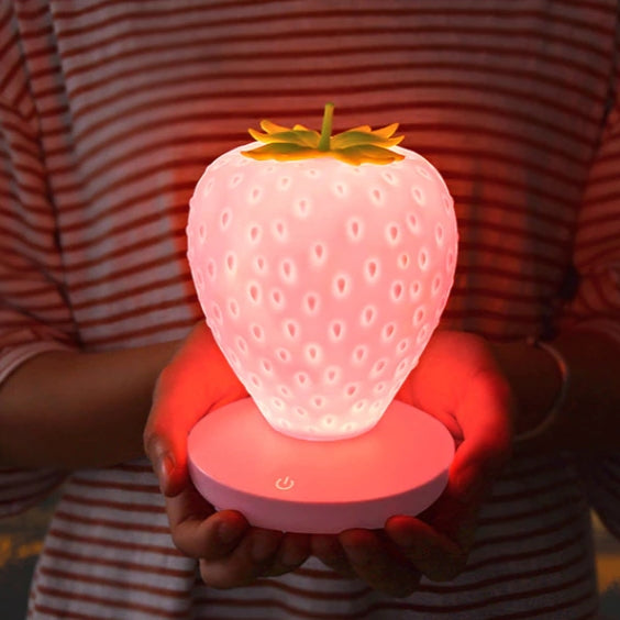 Lampe de Chevet Fraise Esthétique – Éclairage Tactile Doux et Ambiance Kawaii