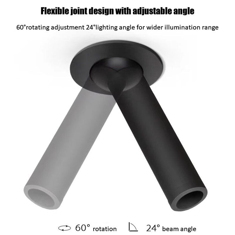 Spot LED Plafond Cylindre Long, 7W, 3 Tailles