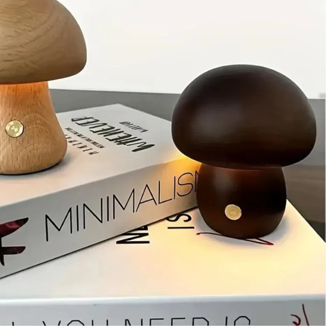 Wooden Mushroom Lamp | Lampe Champignon en Bois - Éclairage Naturel et Élégant