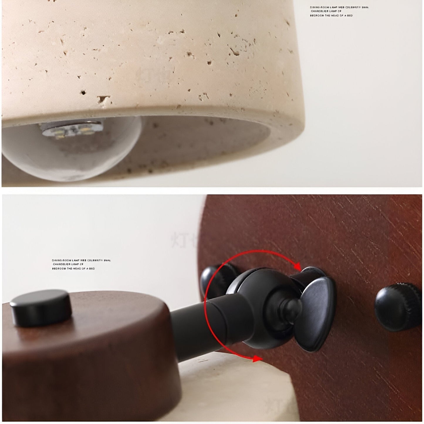 Applique Murale LED Minimaliste en Pierre Travertin