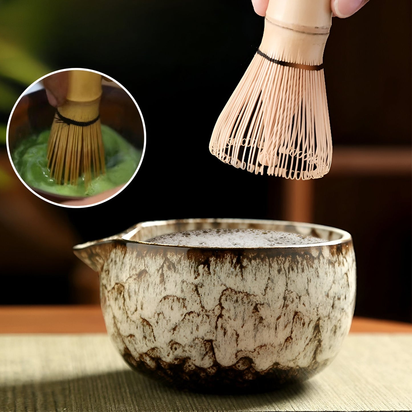 Set Matcha Traditionnel 6 pièces en Bambou & Céramique
