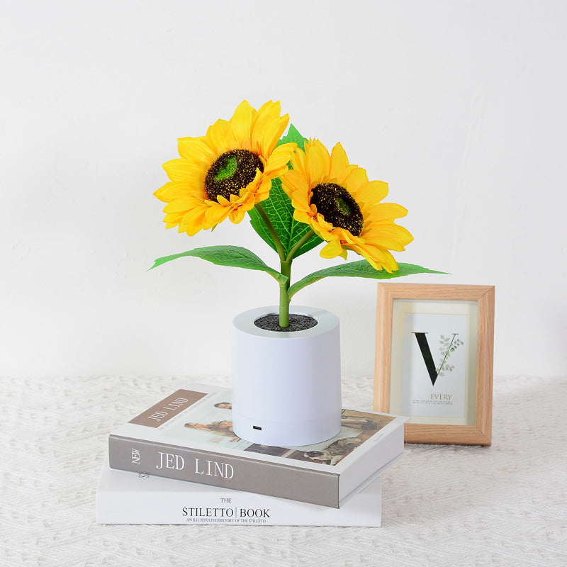 Lampe Tournesol LED Décorative – Éclairage Floral USB avec Effet Lumineux Naturel