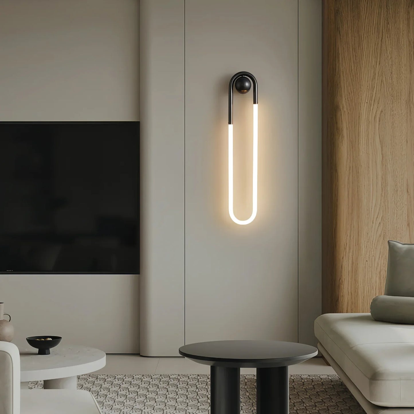 Applique Murale Boucle LED – Laiton ou Noir Moderne