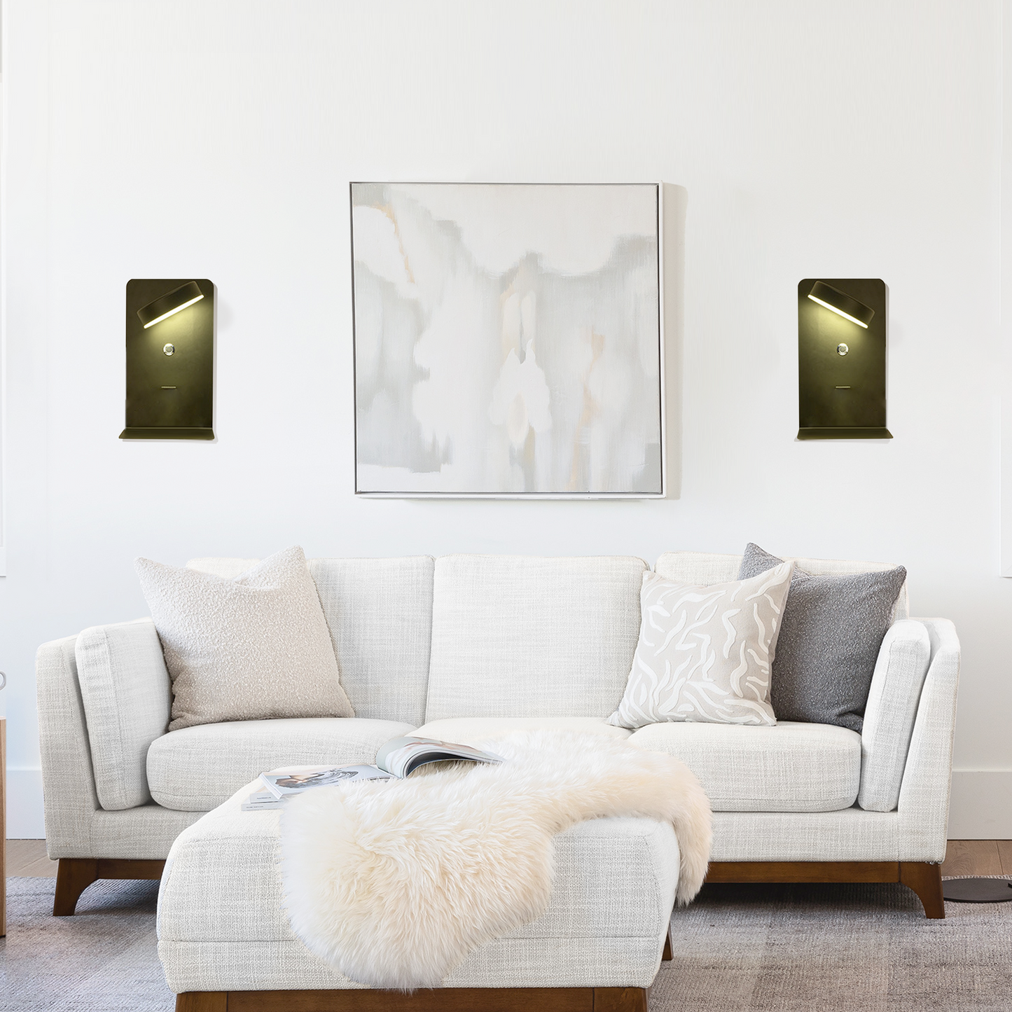 Applique Murale Intérieure LED Kaye – Design Moderne avec Rotation et Charge USB
