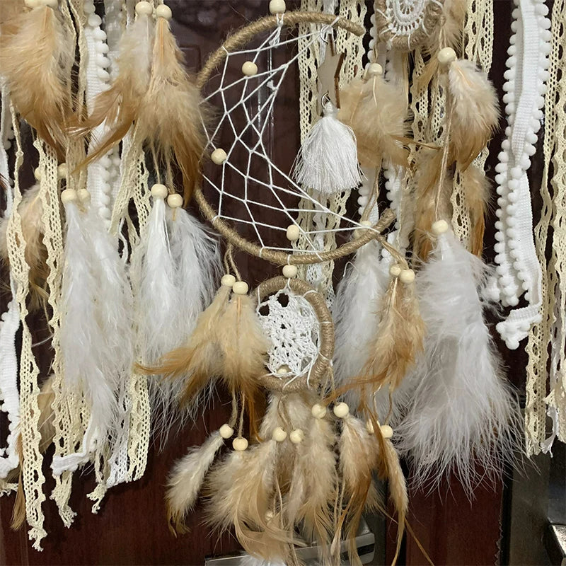 Ensemble de Capteurs de Rêves Bohèmes – Ambiance Céleste et Déco Artisanale