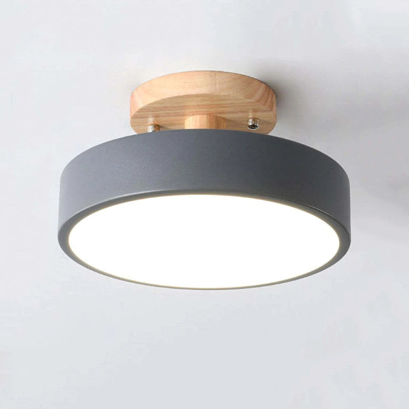 Lampe de Plafond LED Moderne en Bois