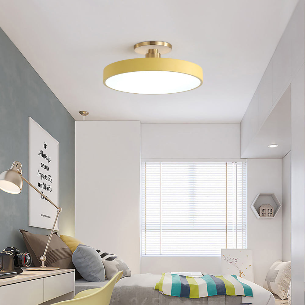 Plafonnier LED Circulaire Moderne | Design Simple et Élégant Semi-Suspendu