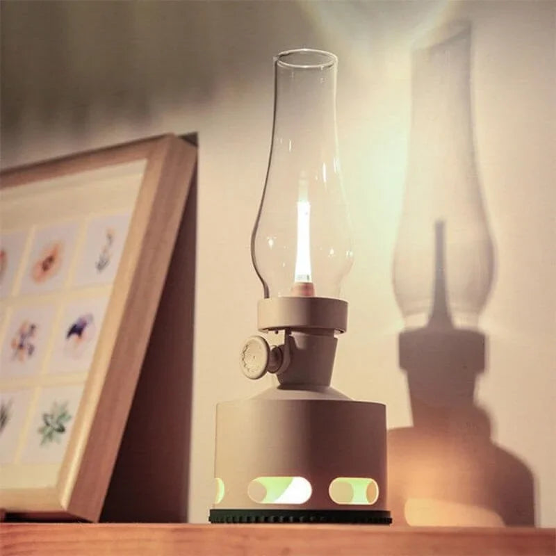 Lanterne Vintage LED Rechargeable avec Souffle Extincteur