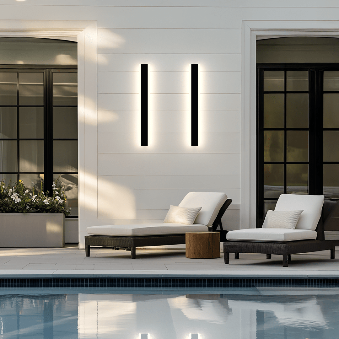 Applique Murale LED Étanche Moderne Aluminium Noir IP65