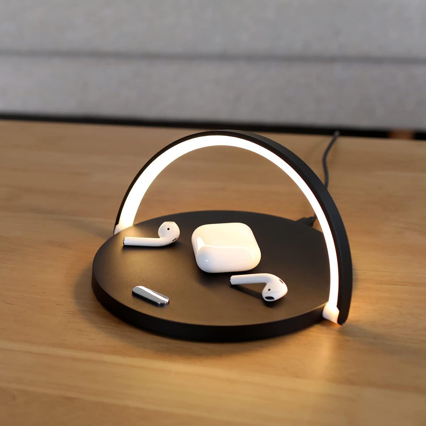 Station 3-en-1 Sans Fil avec Lampe LED et Support Téléphone – PowerDock Épuré pour Bureau