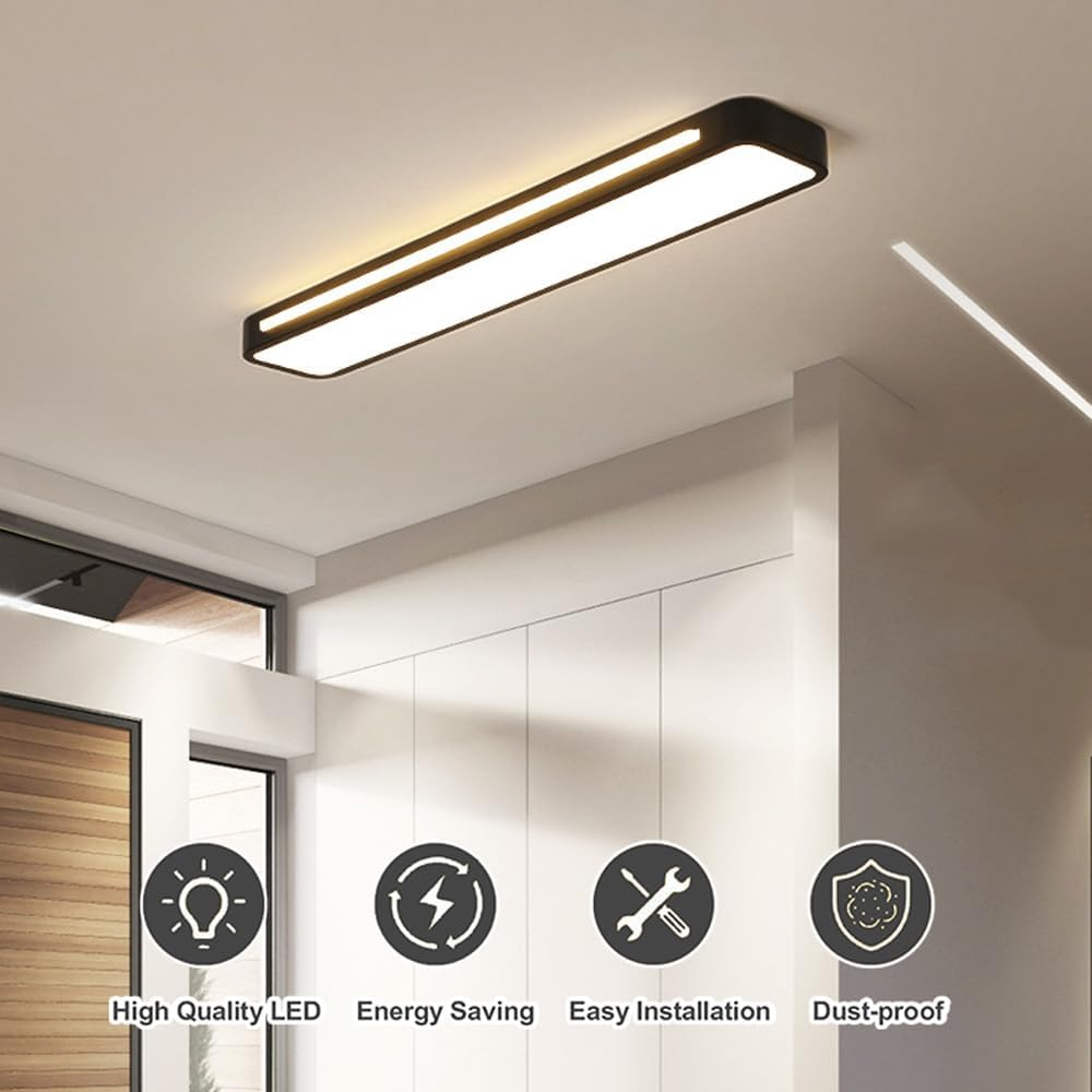 Plafonnier LED Long Minimaliste Nordique Salon/Chambre