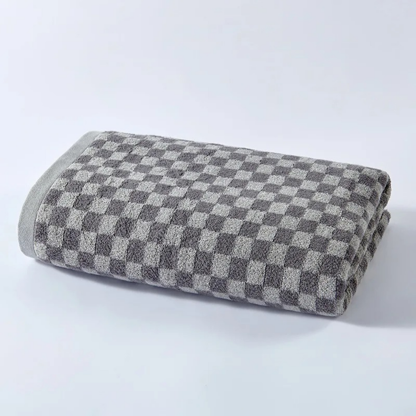 Serviettes de Bain Motif Damier – Lot de 2
