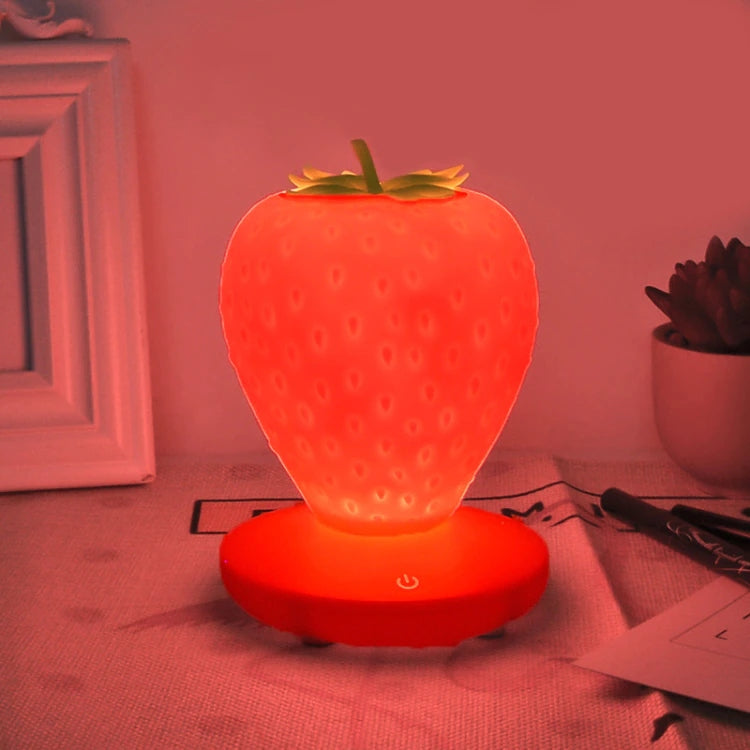 Lampe de Chevet Fraise Esthétique – Éclairage Tactile Doux et Ambiance Kawaii