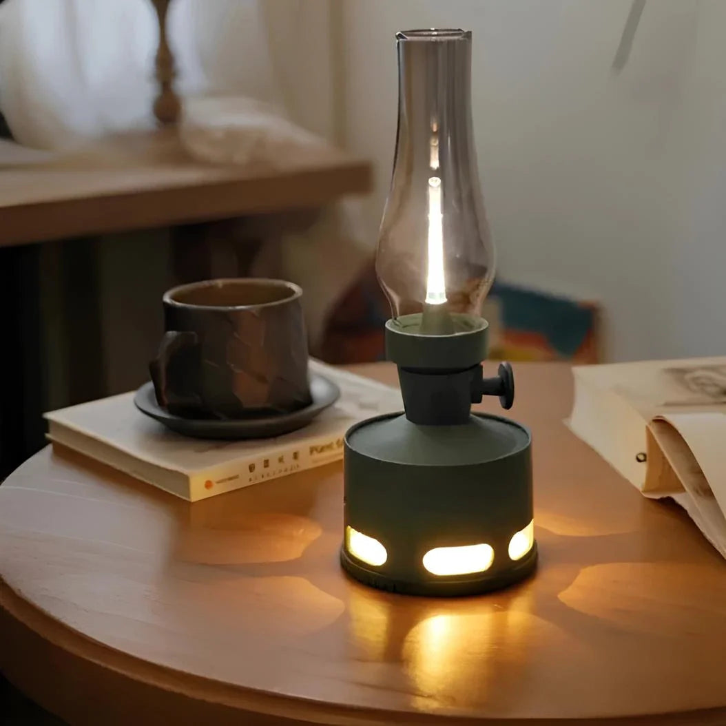 Lanterne Vintage LED Rechargeable avec Souffle Extincteur