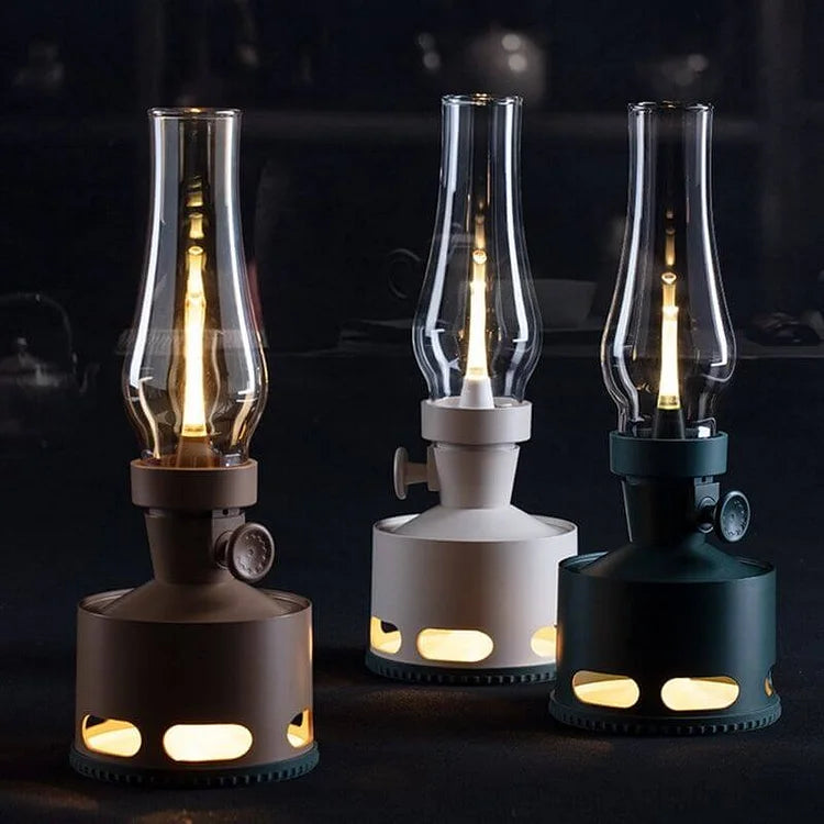 Lanterne Vintage LED Rechargeable avec Souffle Extincteur