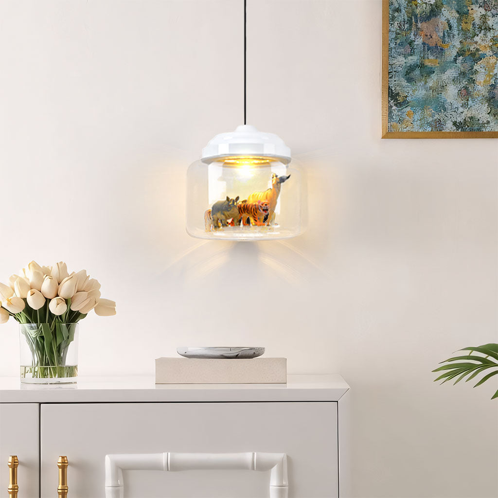 Suspension en Verre Calliope Zoo – Luminaires Ludiques pour Enfants